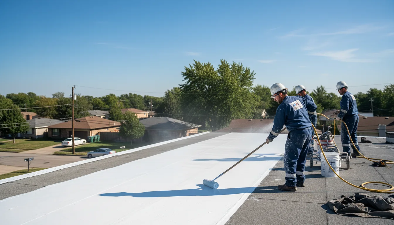 Commercial roof coating in Harcourt, IA near me